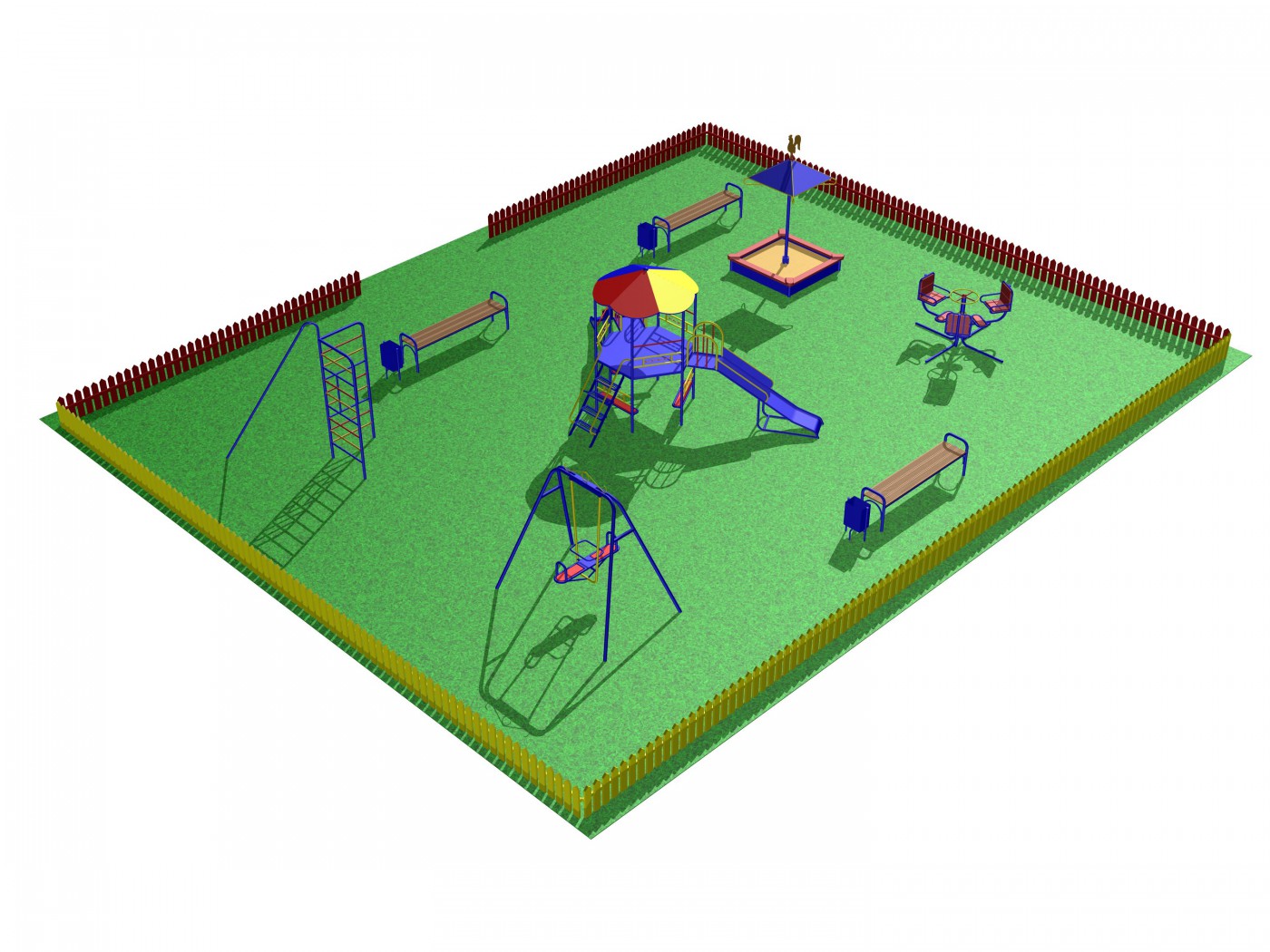 Проект детской площадки в 3D - Компания Комплекс Маф